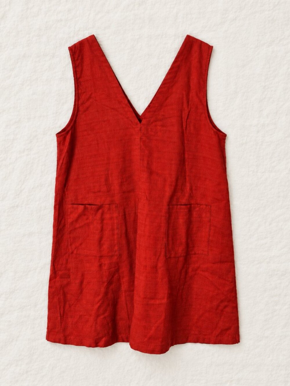 Gudrun Sjoden Solid Red Dress Large Organic Cotton